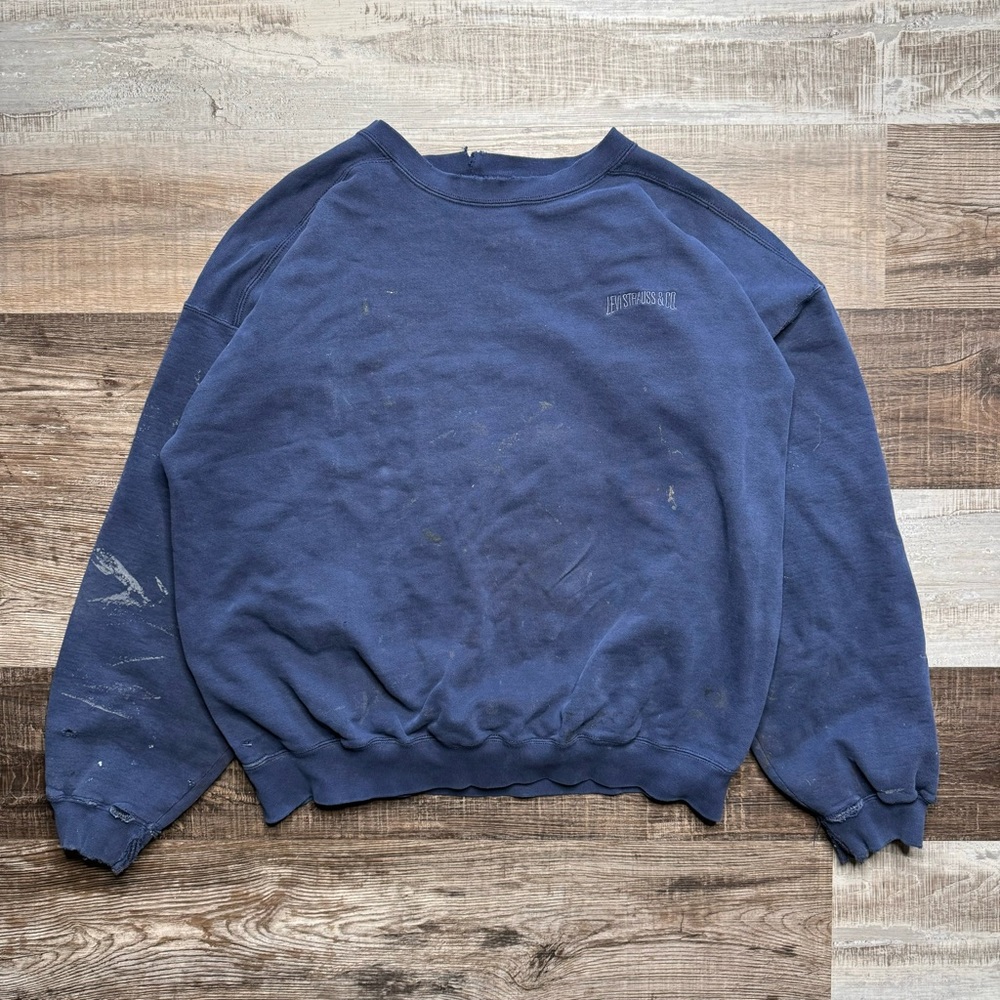Vintage Levi’s Strauss Co Embroidered Crewneck Sweatshirt Size XXL Distressed